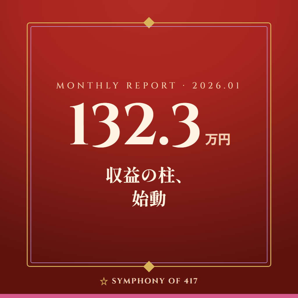 【月次レポート】2026年1月——収益の柱、始動