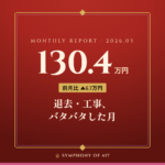 【月次レポート】2026年3月——退去・工事、バタバタした月