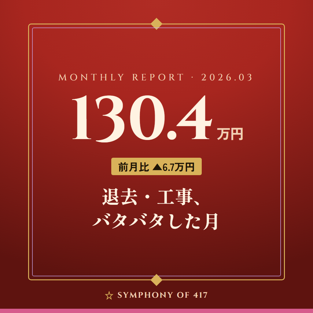 【月次レポート】2026年3月——退去・工事、バタバタした月