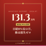 【月次レポート】2026年7月——日経8%安の月、株は5回売って損失ゼロ